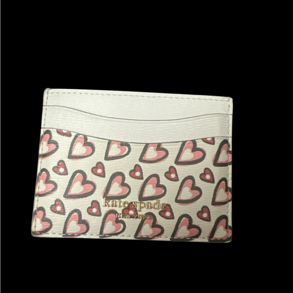 Kate Spade Heart Print Card Holder EUC
